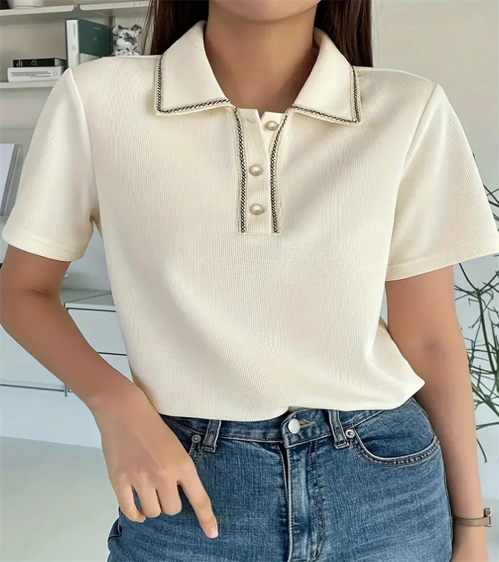Winnie Knit Collar T-Shirt