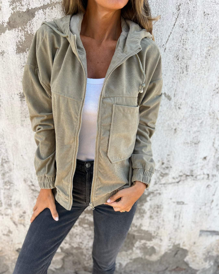 Danna Textured Zip Hoodie Jacket