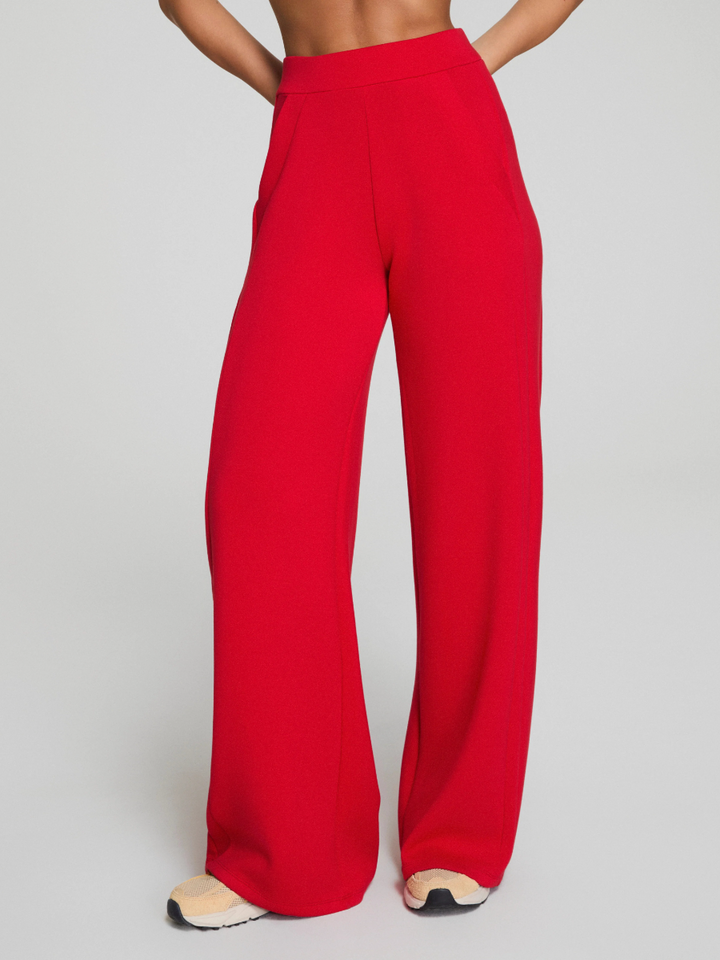 Half Zip Wide Leg Track Pant Suit