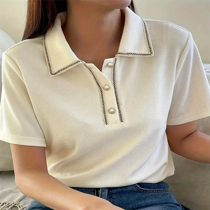 Winnie Knit Collar T-Shirt