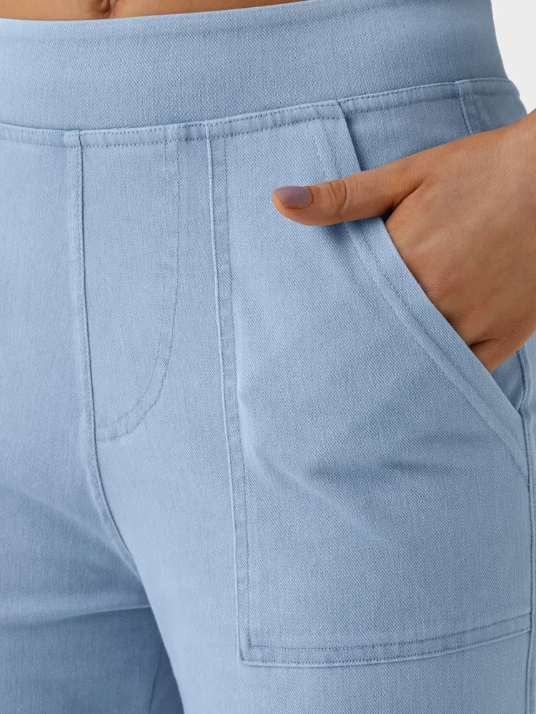 Mid Rise Pockets Straight Leg Casual Cargo Jeans