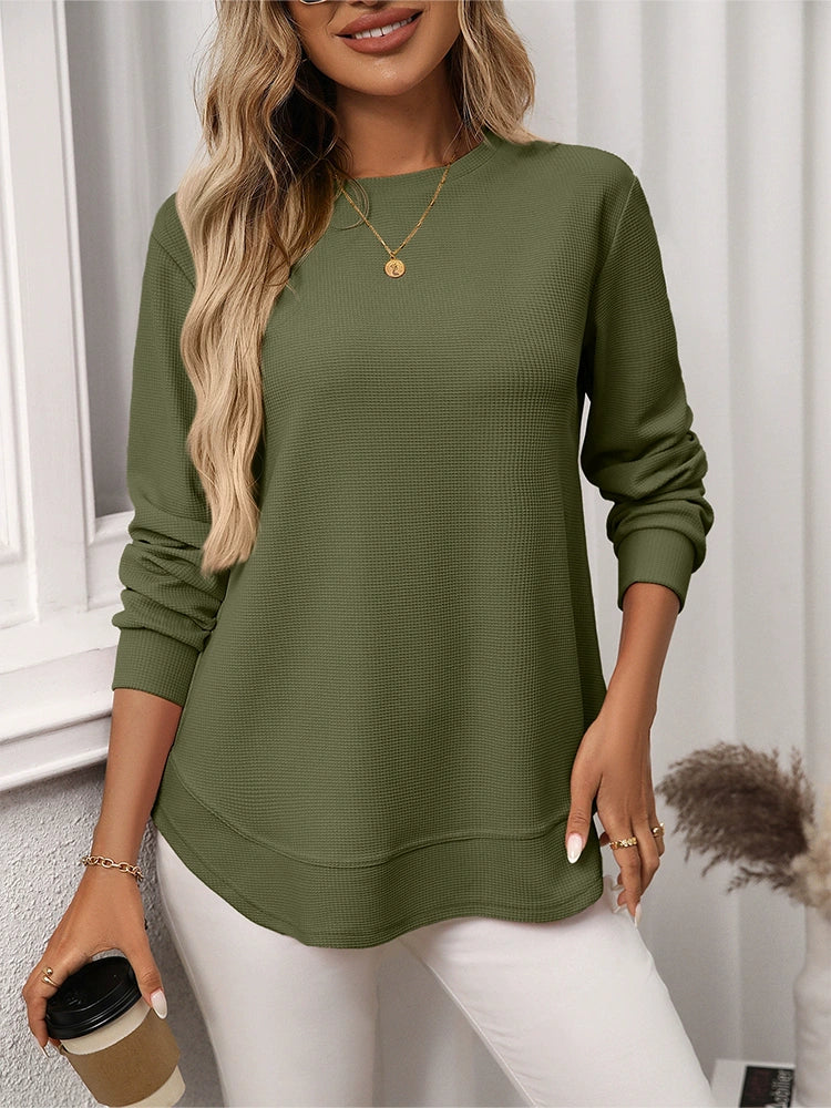 Women’s Casual Oversized Waffle Knit Shirt