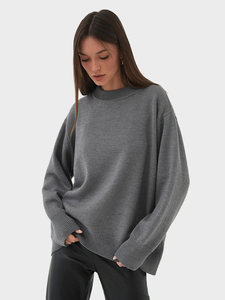 Long Sleeve Crew Neck Knit Oversized Sweater