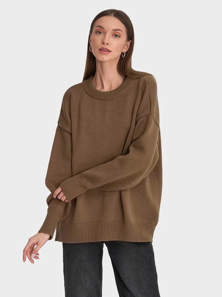 Long Sleeve Crew Neck Knit Oversized Sweater