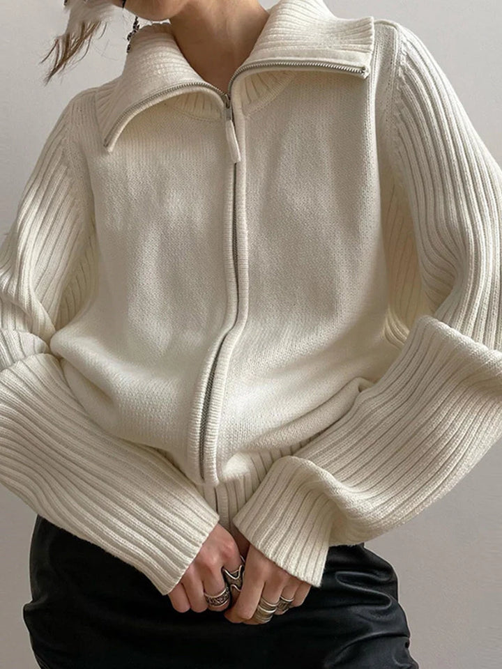 Womens Long Sleeve Zip Up Cardigan Sweaters