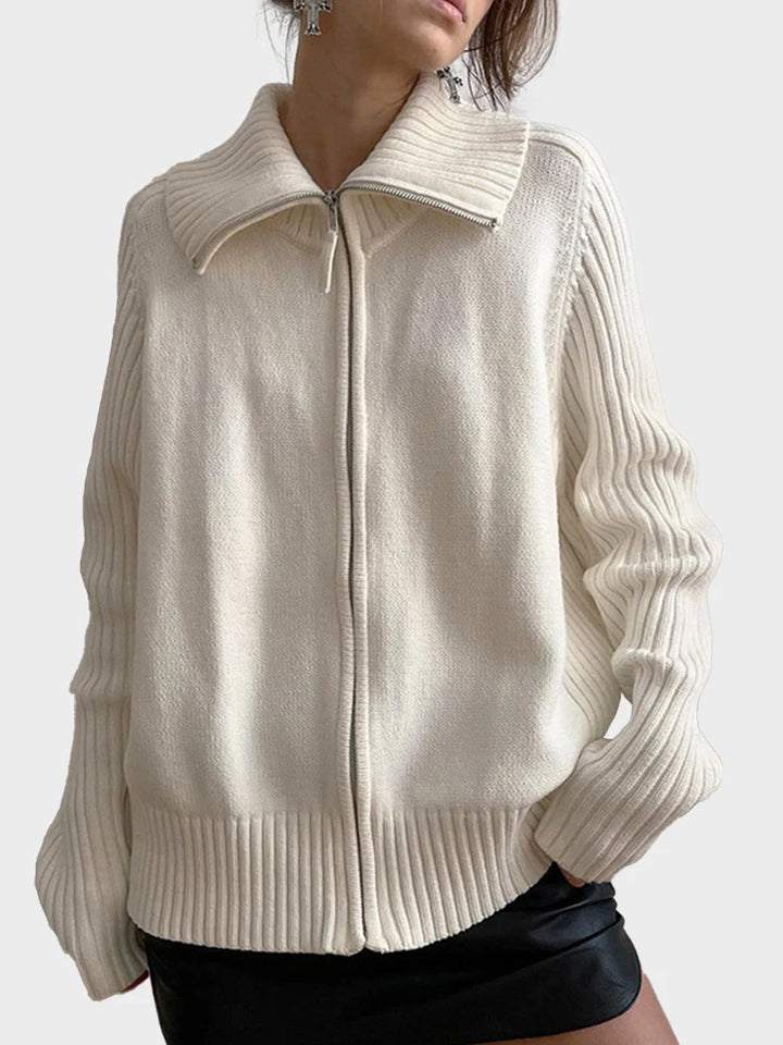 Womens Long Sleeve Zip Up Cardigan Sweaters