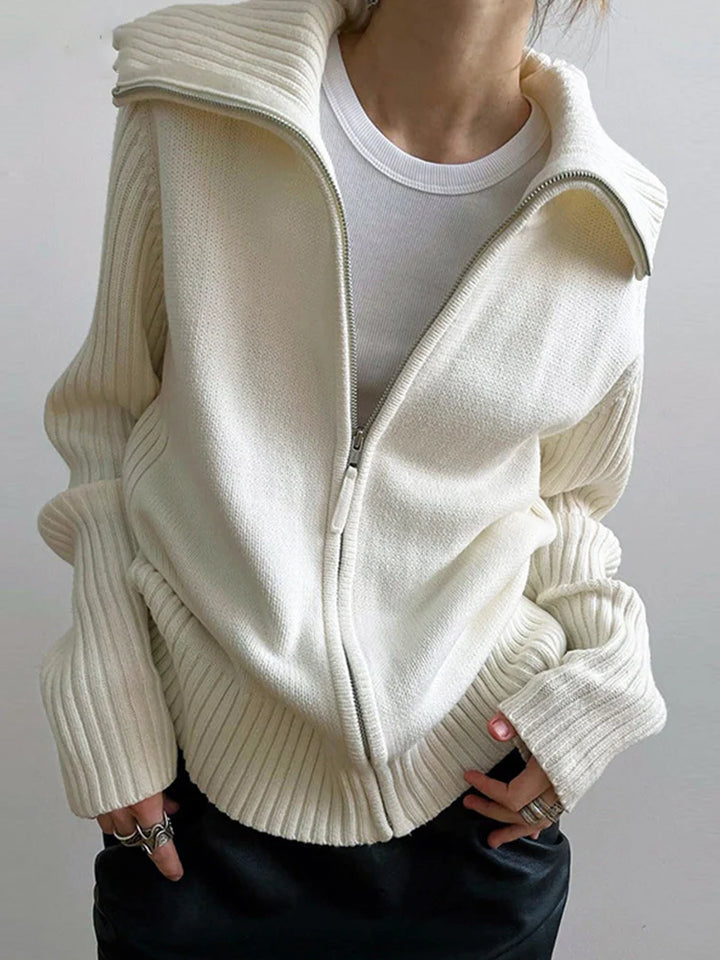 Womens Long Sleeve Zip Up Cardigan Sweaters