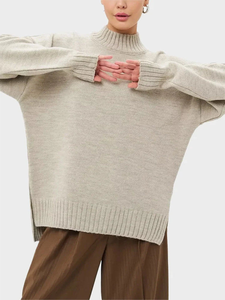 Women's  Mock Neck Long Sleeve Oversized Pullover Sweaters