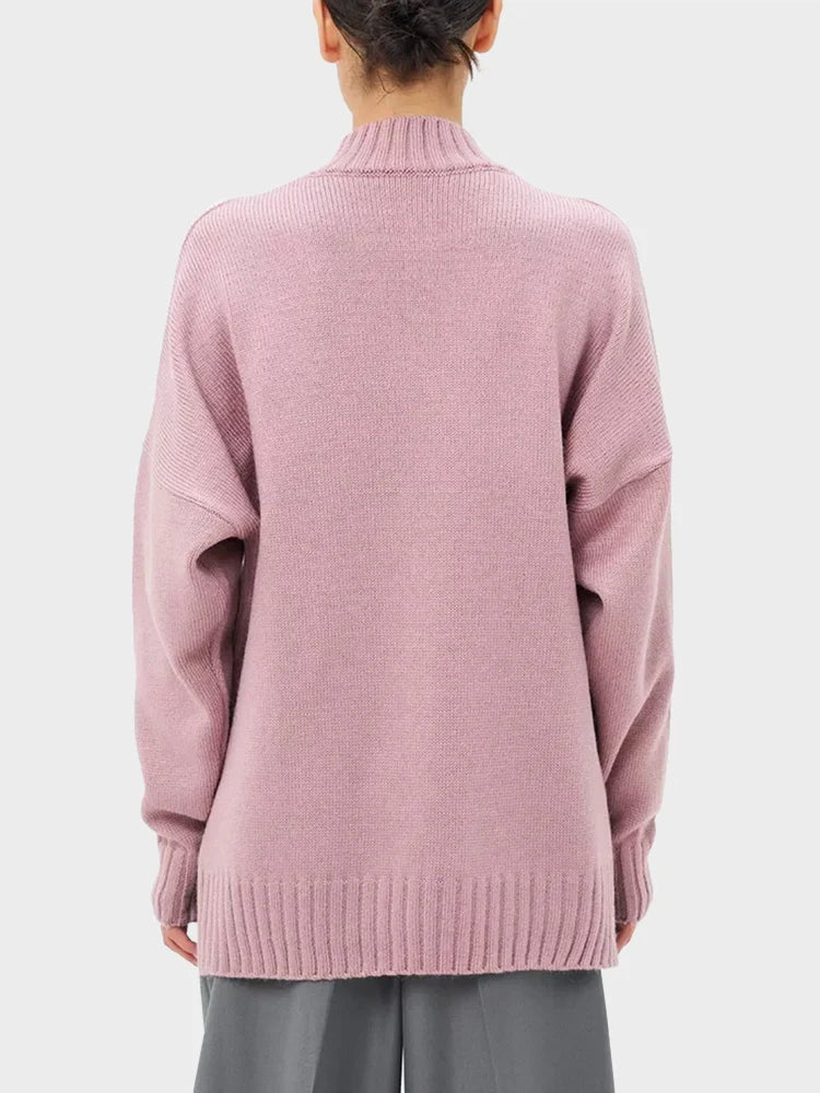 Women's  Mock Neck Long Sleeve Oversized Pullover Sweaters
