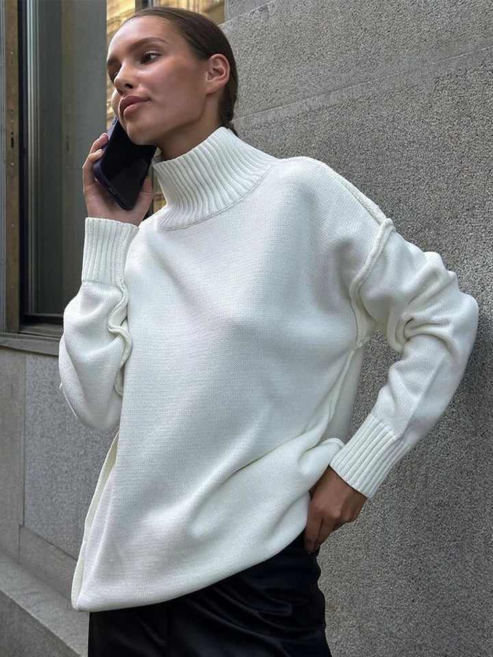 Thick and Loose Lazy Style Pullover Women's high Collar Warm Sweater