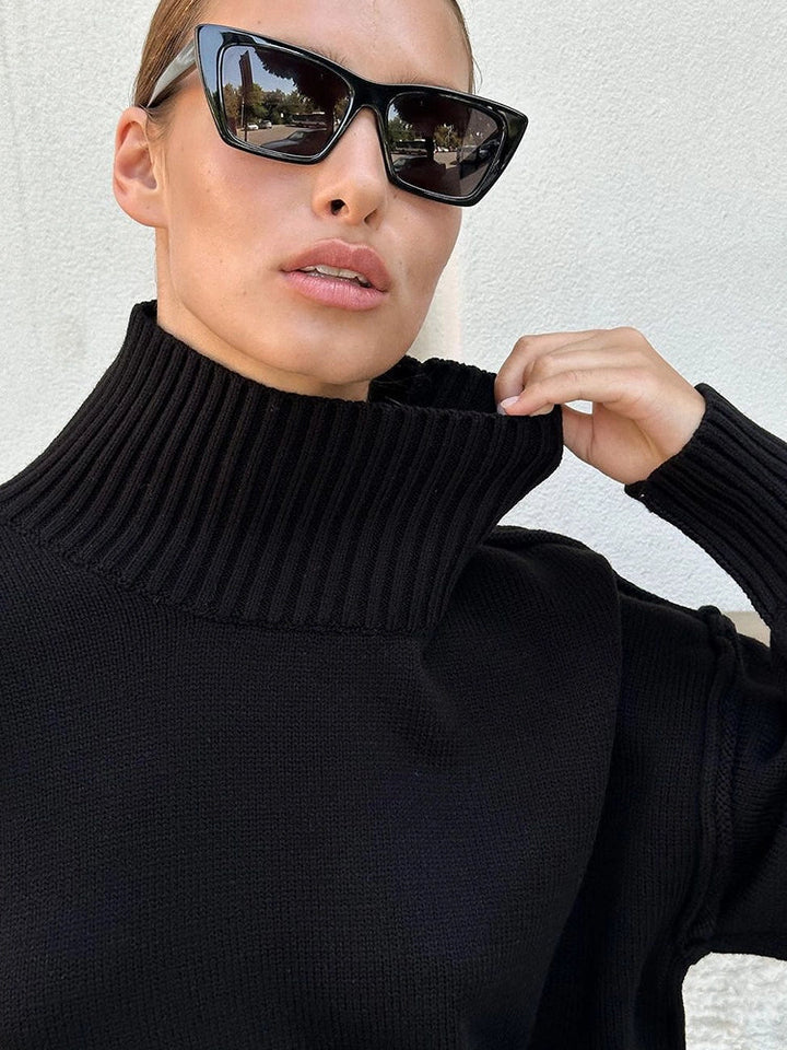 Thick and Loose Lazy Style Pullover Women's high Collar Warm Sweater