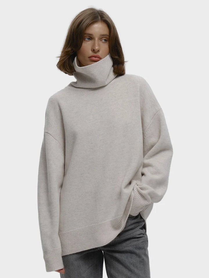 Women's Turtleneck Sweaters Loose Fit Fall Winter Pullover Jumper Tops