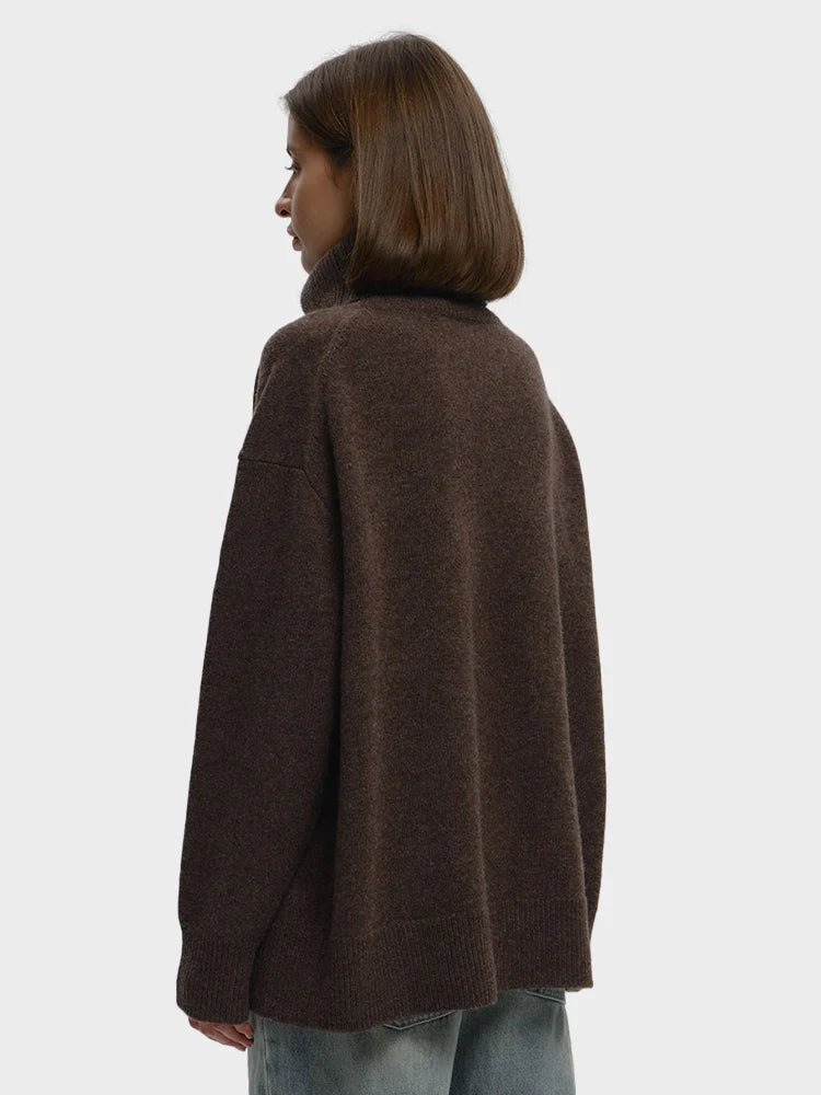 Women's Turtleneck Sweaters Loose Fit Fall Winter Pullover Jumper Tops