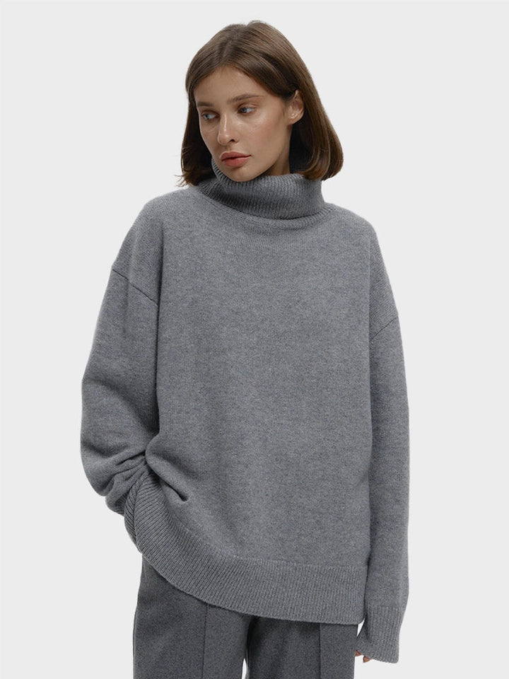 Women's Turtleneck Sweaters Loose Fit Fall Winter Pullover Jumper Tops
