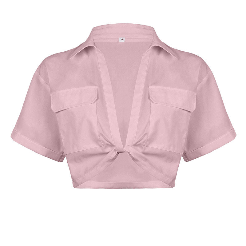 Serina Draped Pocket Shirt