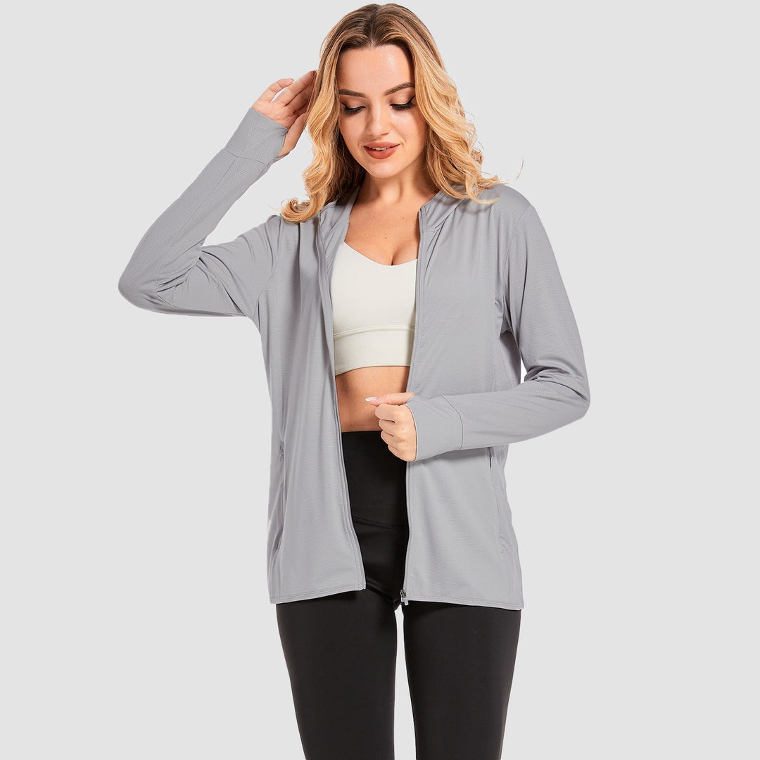 Women's UV Sun Shirt - Long Sleeve Quick-Dry Hooded Jacket