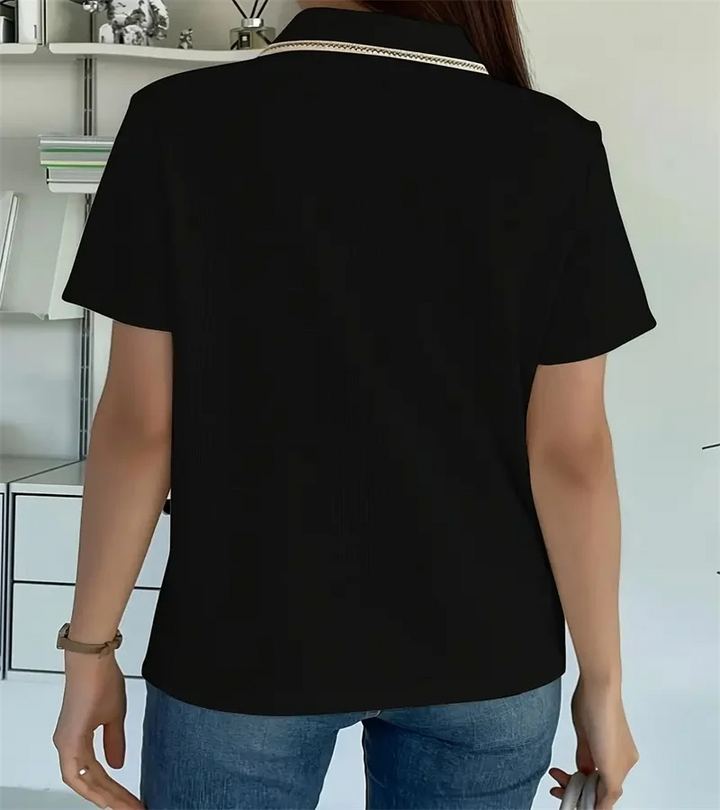 Winnie Knit Collar T-Shirt