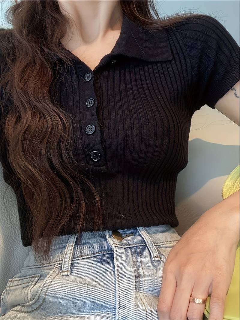 Rosalia Soft Knit Collar Top