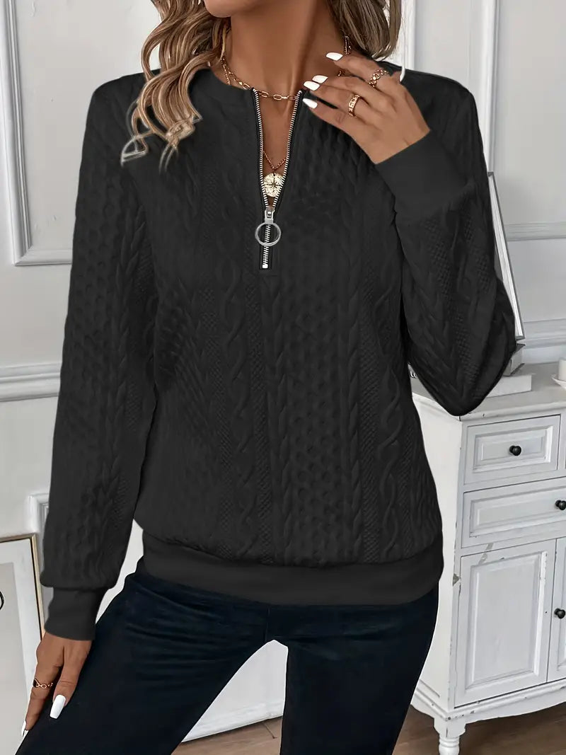 Mila Chunky Knit Sweater with Zip