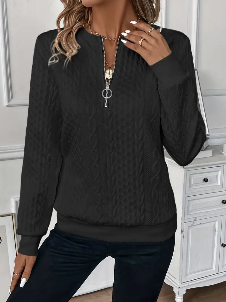 Mila Chunky Knit Sweater with Zip