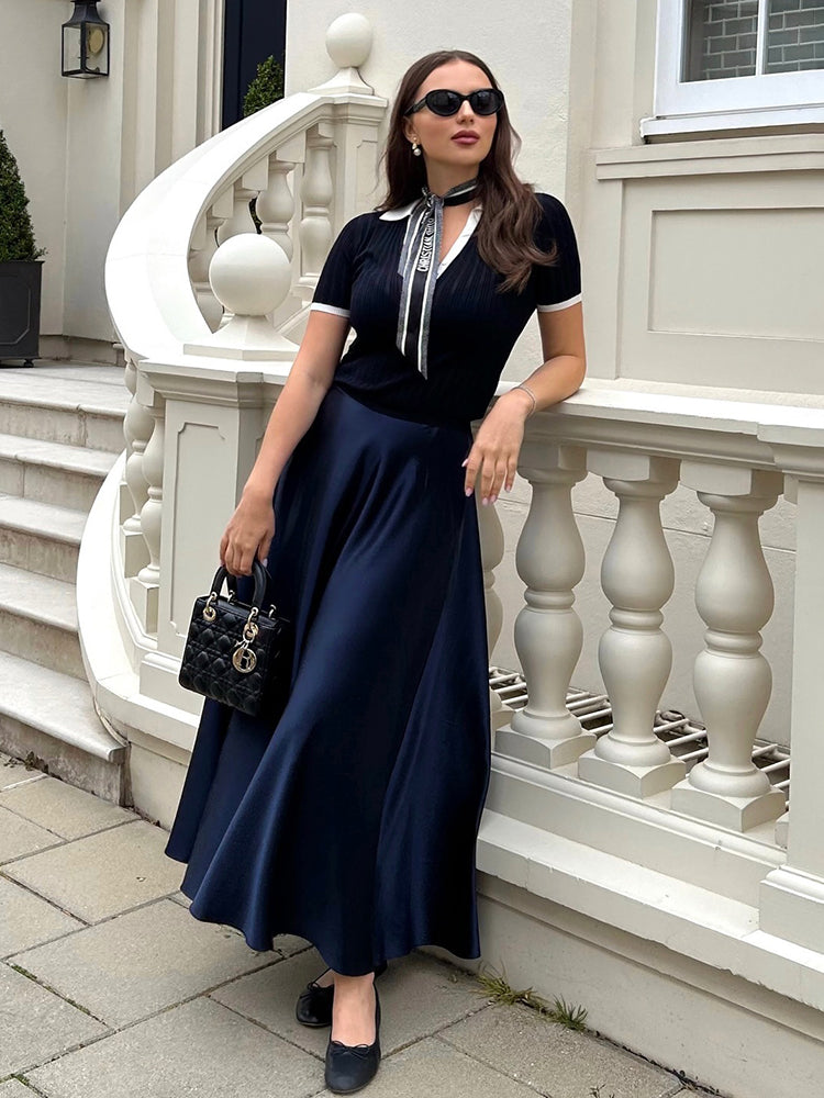 Élise Ribbed Knit Polo Top