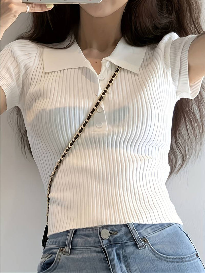 Rosalia Soft Knit Collar Top