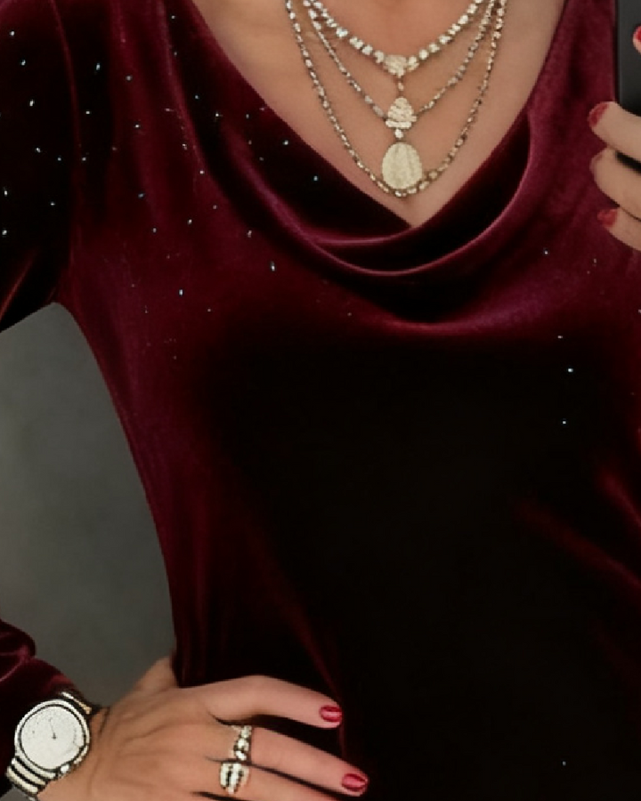 Shimmering Finish Straight Cut Dress