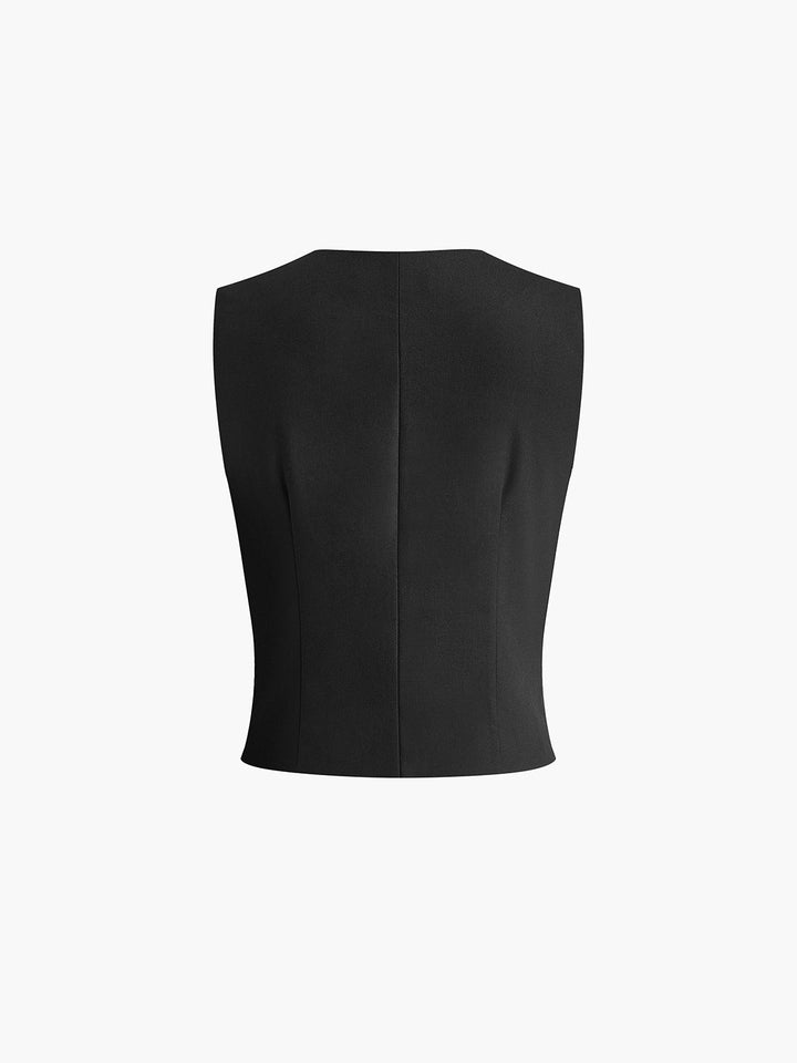 Rust Linen-Blend Vest & Trousers Set