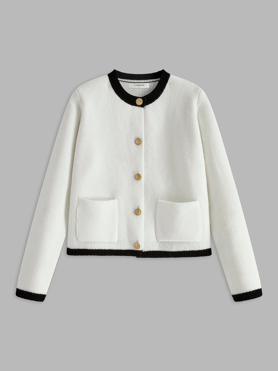 Contrast Trim Jersey Cardigan