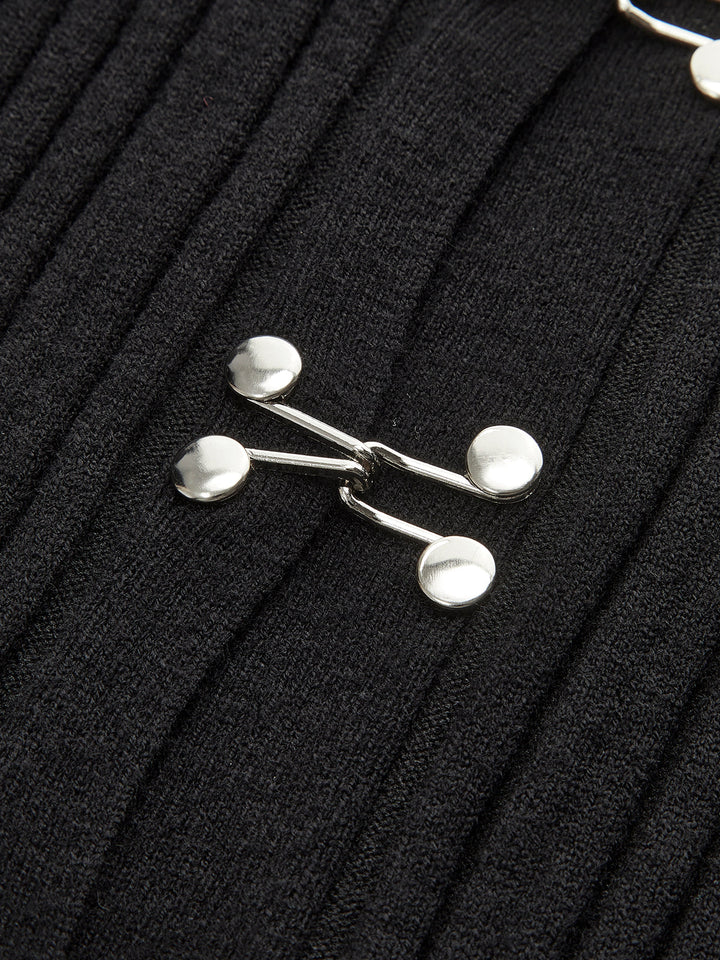 Hook Front Skinny Knit Top