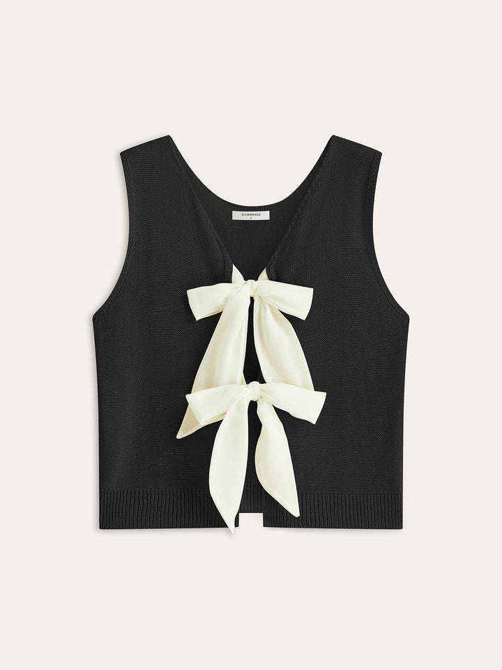 Bow Tie Knit Top