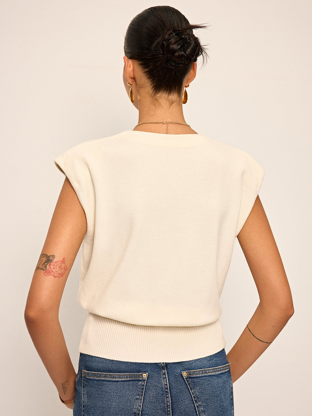 Asymmetric Two-Way Wear Knit Vest