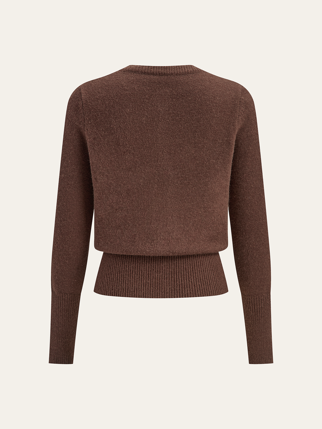 Crew Neck Button-Front Knit Cardigan