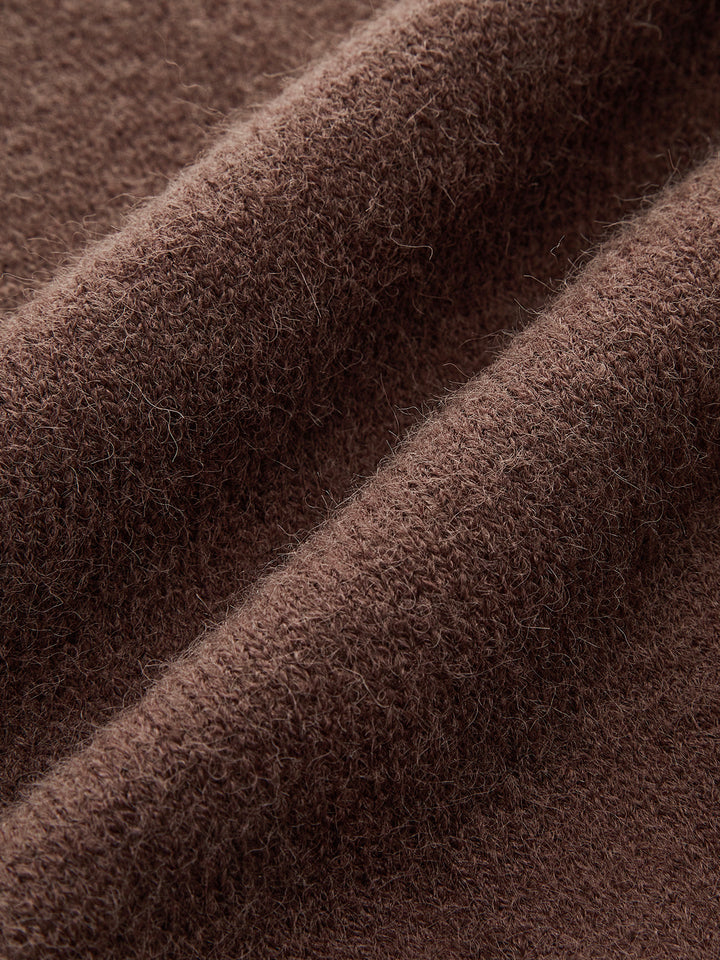 Crew Neck Button-Front Knit Cardigan