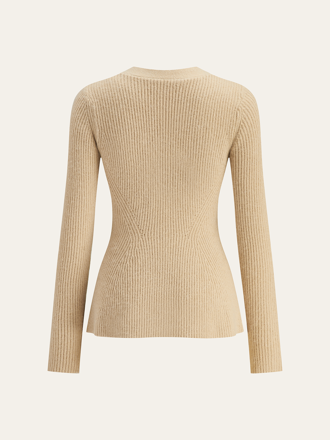 V-Neck Button Ribbed Cardigan