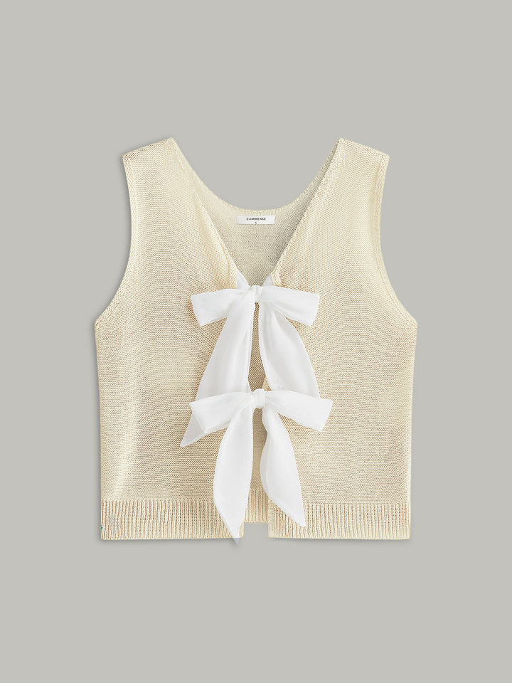 Bow Tie Knit Top