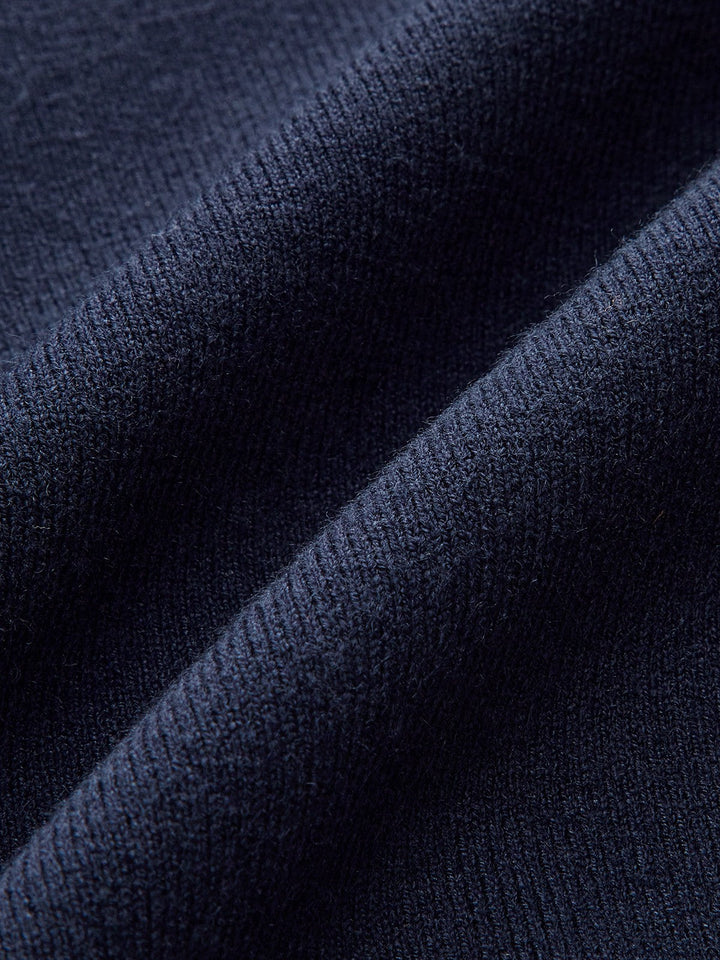 Denim Collar V-Neck Sweater