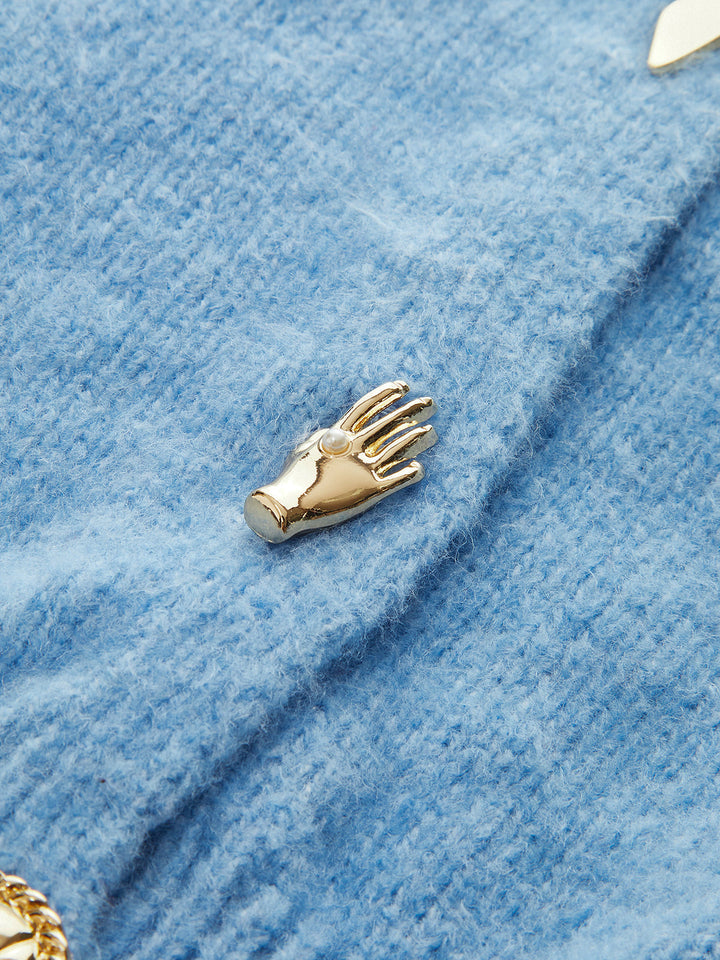 Metal Detail Knit Cardigan