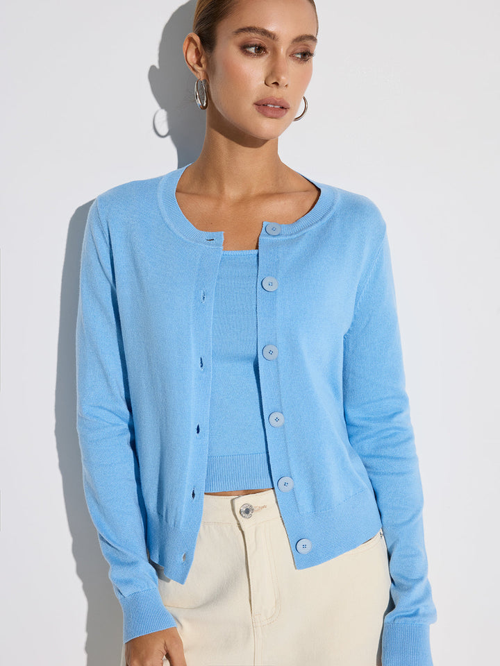 Wool Blend Tank & Cardigan Two-Piece Set