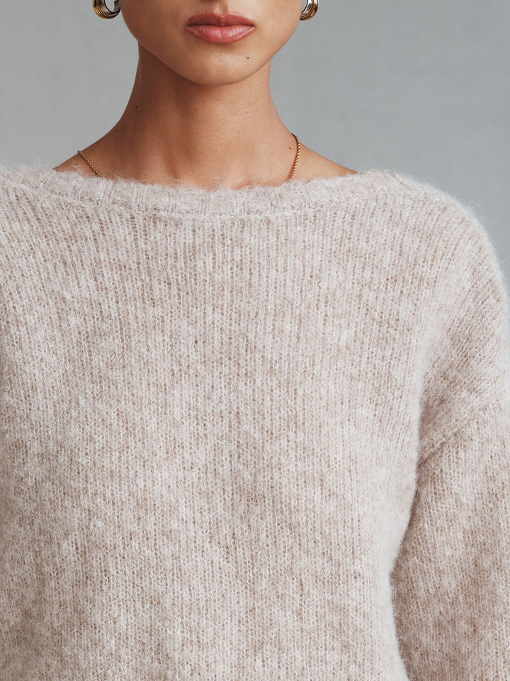 Twisted Backless Wool Blend Sweater
