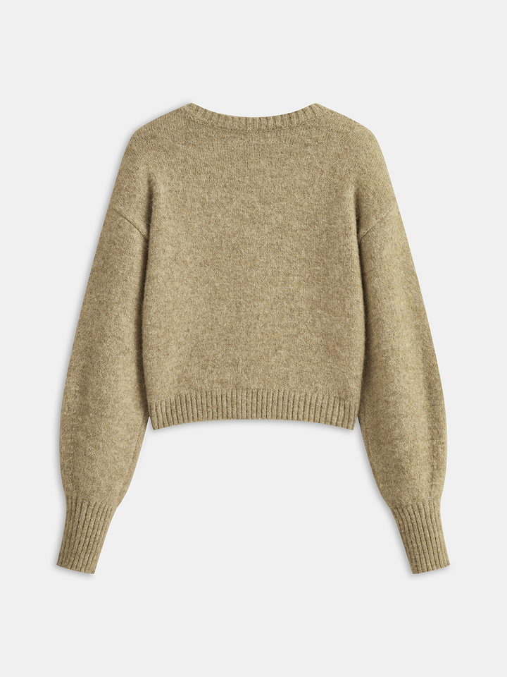 Triangle Button Wool Blend Cardigan