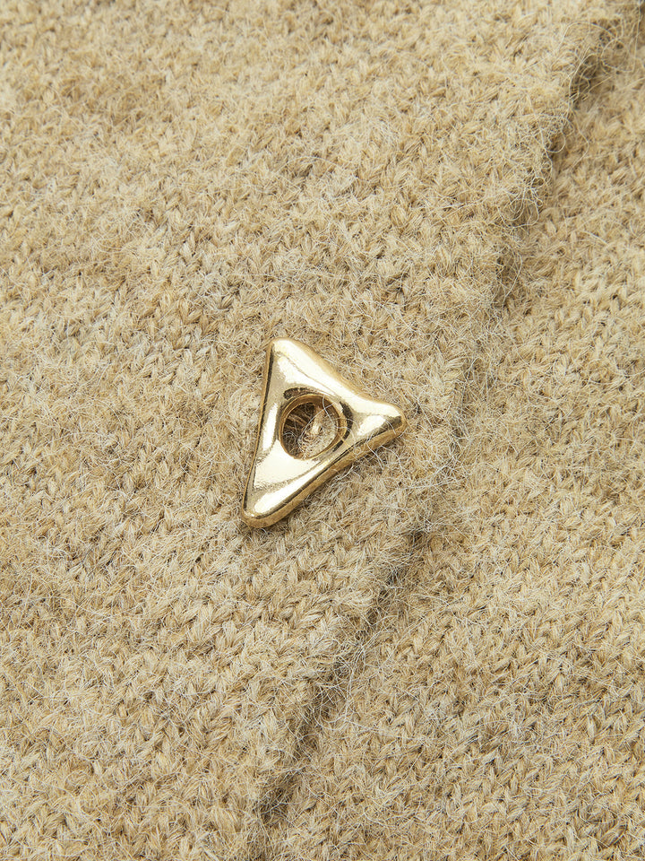 Triangle Button Wool Blend Cardigan