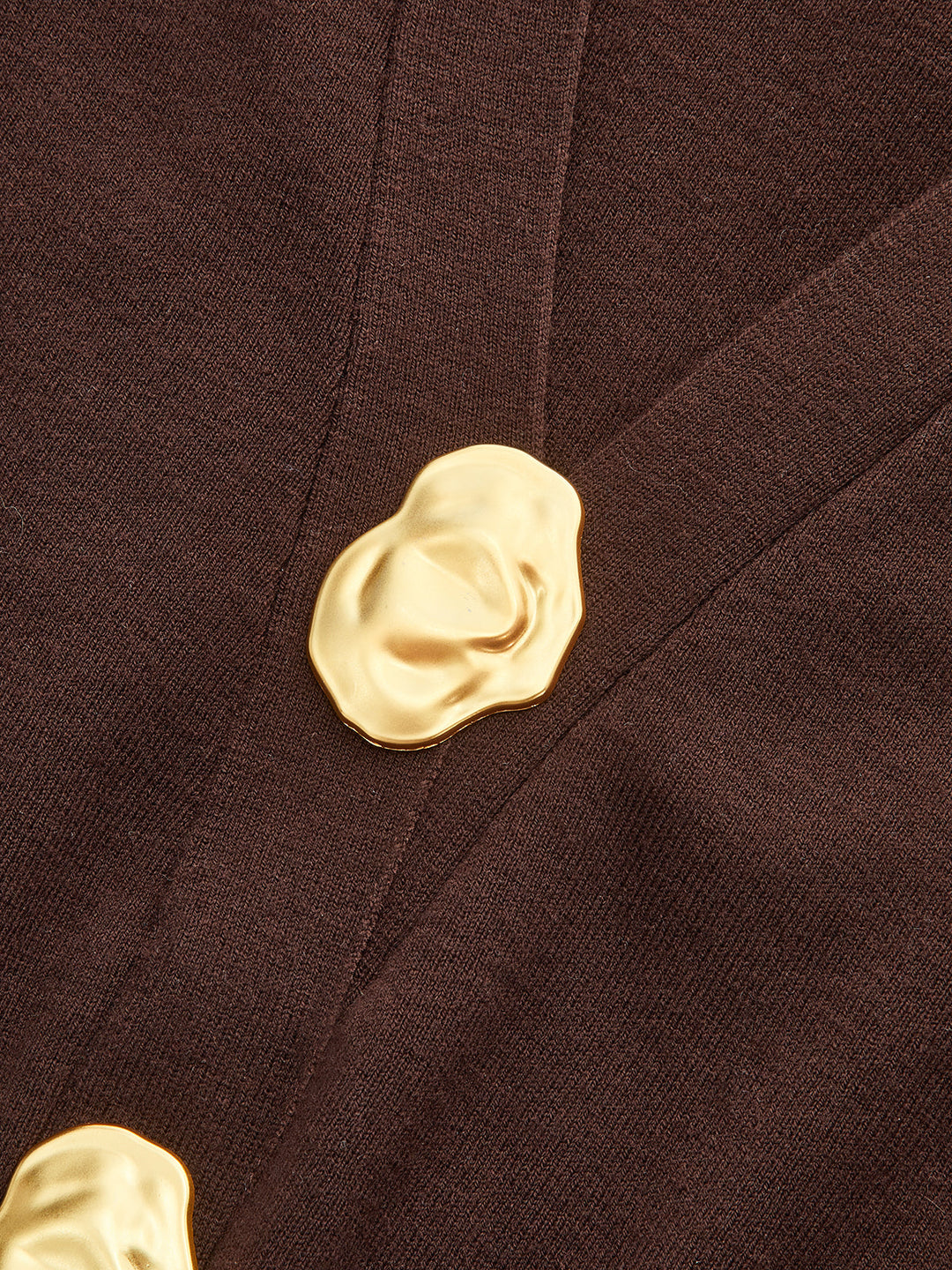 Metal Button V-Neck Knit Cardigan