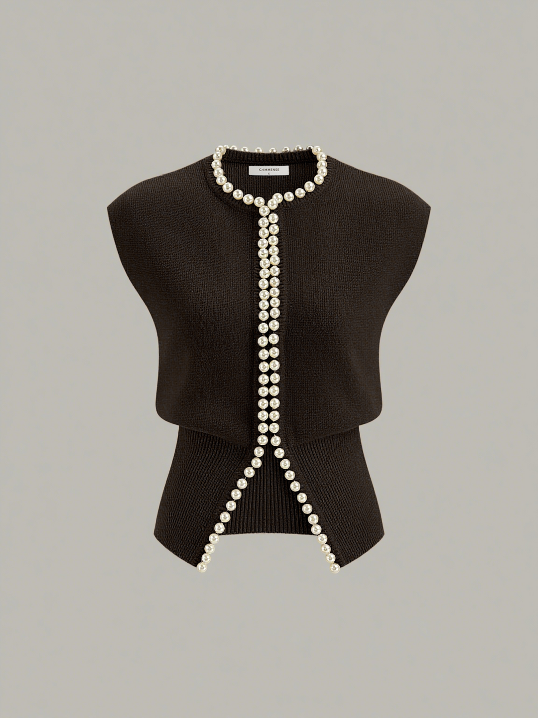 Pearl Decor Cap Sleeve Cardigan