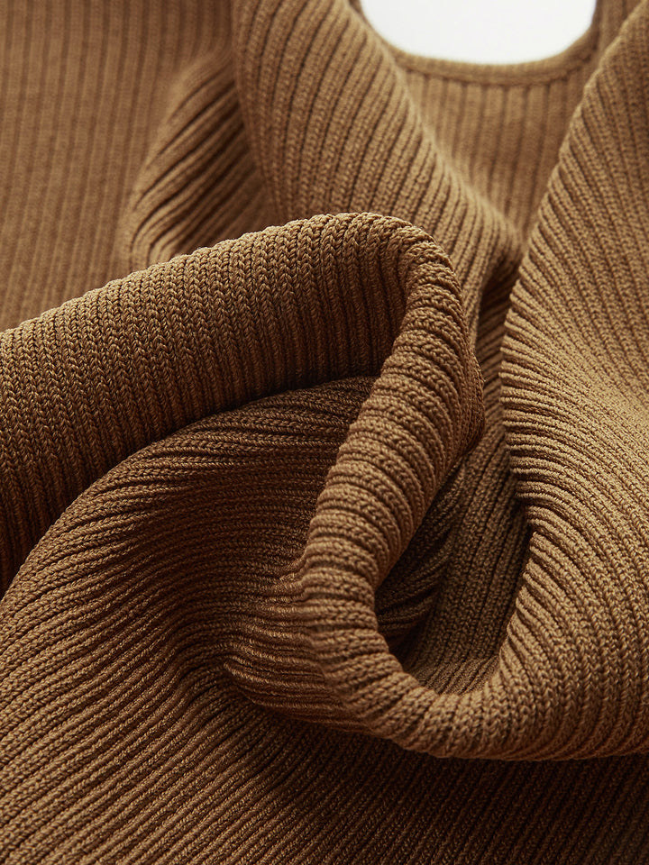 Ribbed Long Sleeve Tie-Back Top