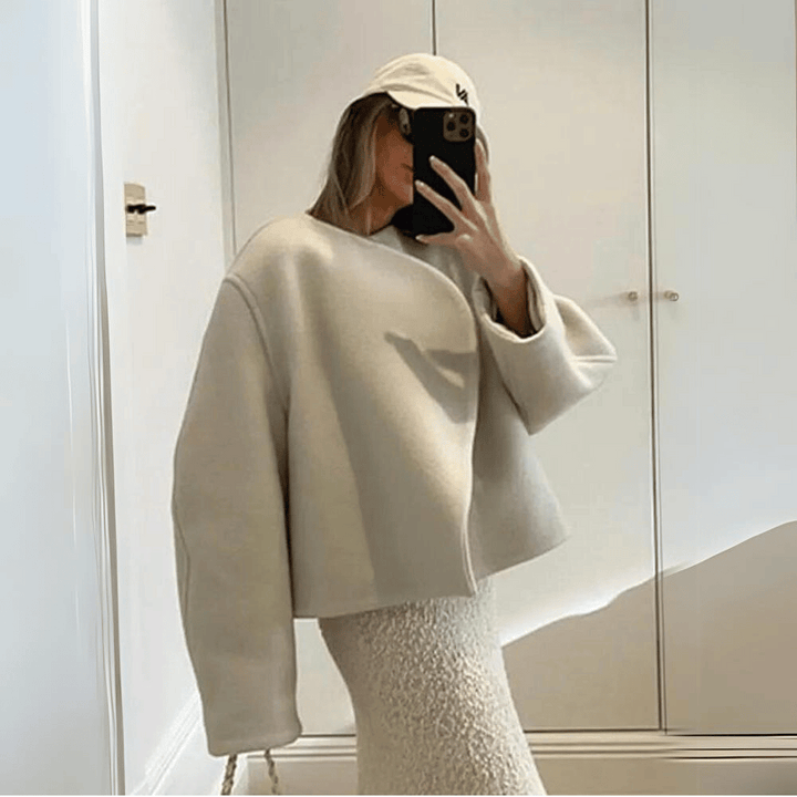 Julia Cropped Wool Wrap Jacket