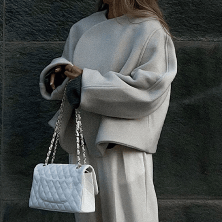 Julia Cropped Wool Wrap Jacket