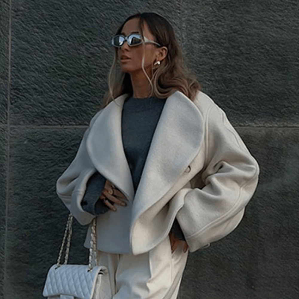 Julia Cropped Wool Wrap Jacket