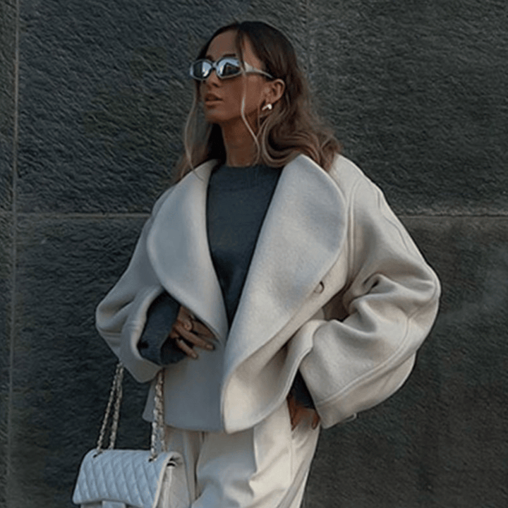 Julia Cropped Wool Wrap Jacket