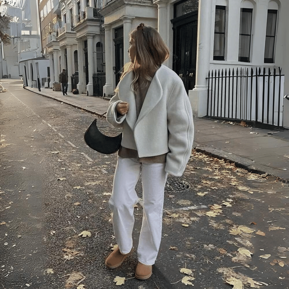 Julia Cropped Wool Wrap Jacket